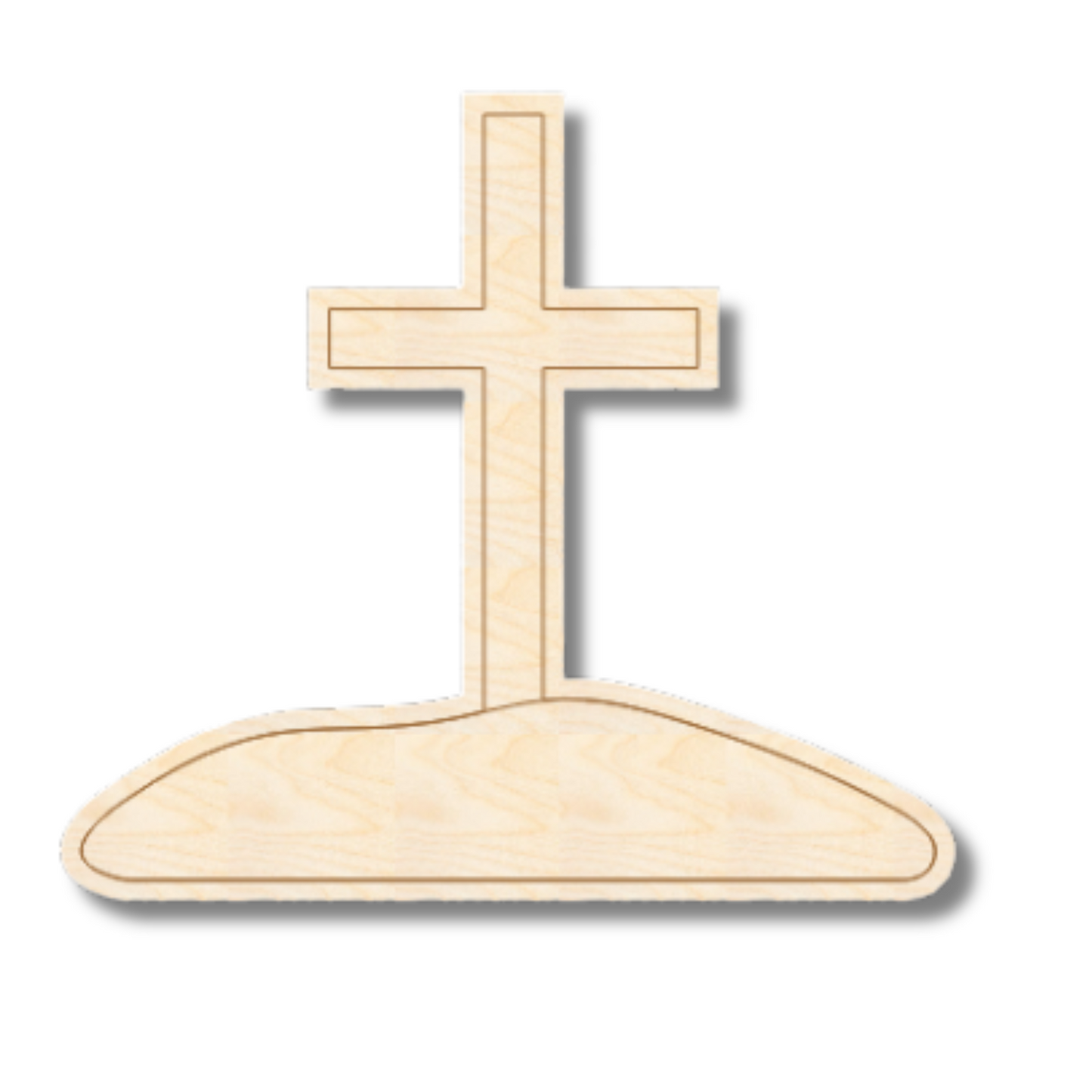 Unfinished Wood Etched Cross Shape | Paint By Line Crafts | up to 30" DIY