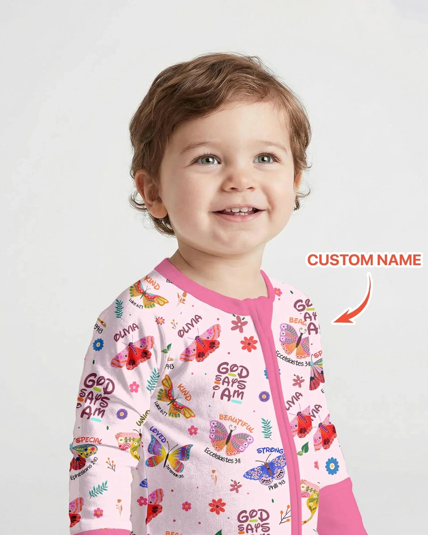 Custom Name God says I am Butterfly Convertible Zippy