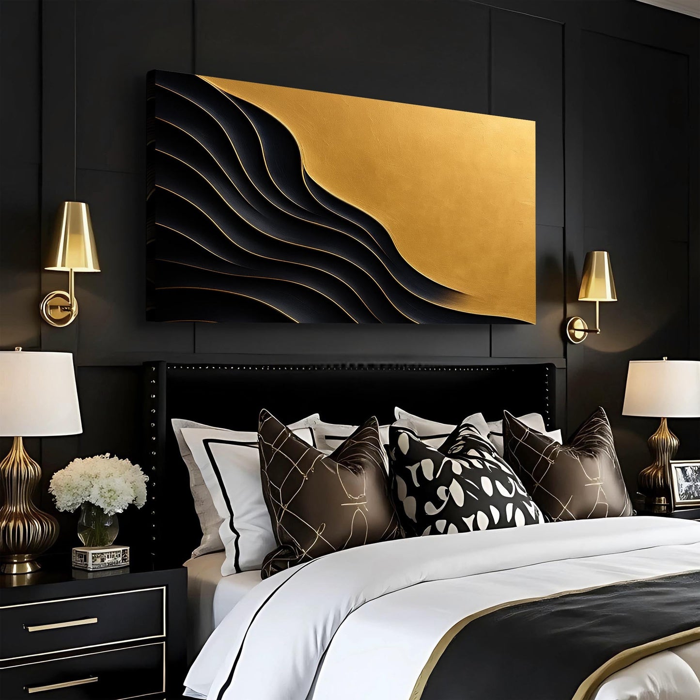 Black And Gold Minimalist Abstract XI