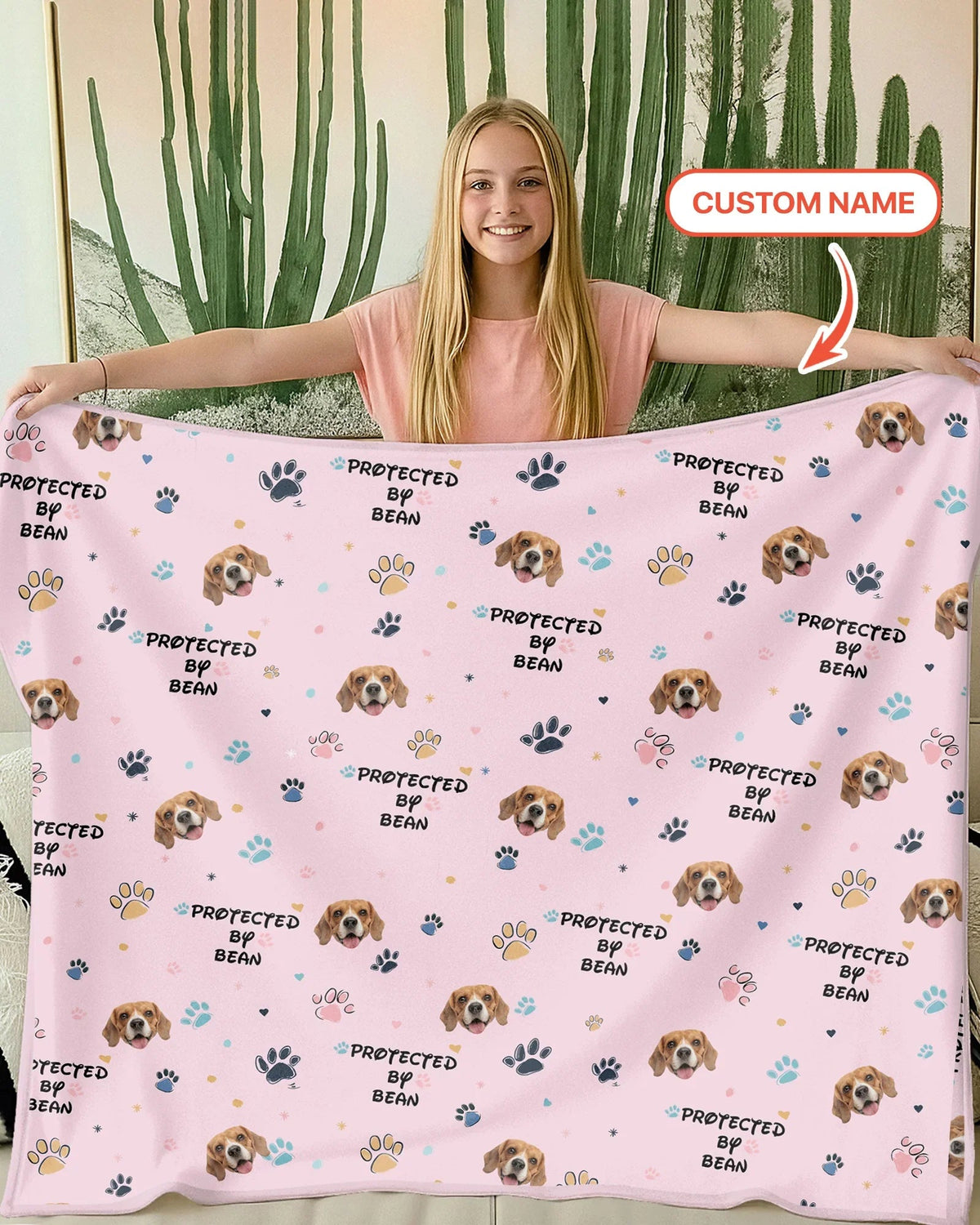 Custom Dog Pattern Blanket