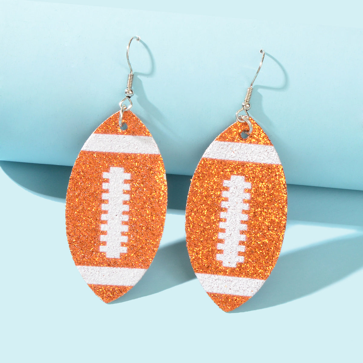 Cool Pu Leather Footy Earrings Girls Team Gift Rugby Football AFL