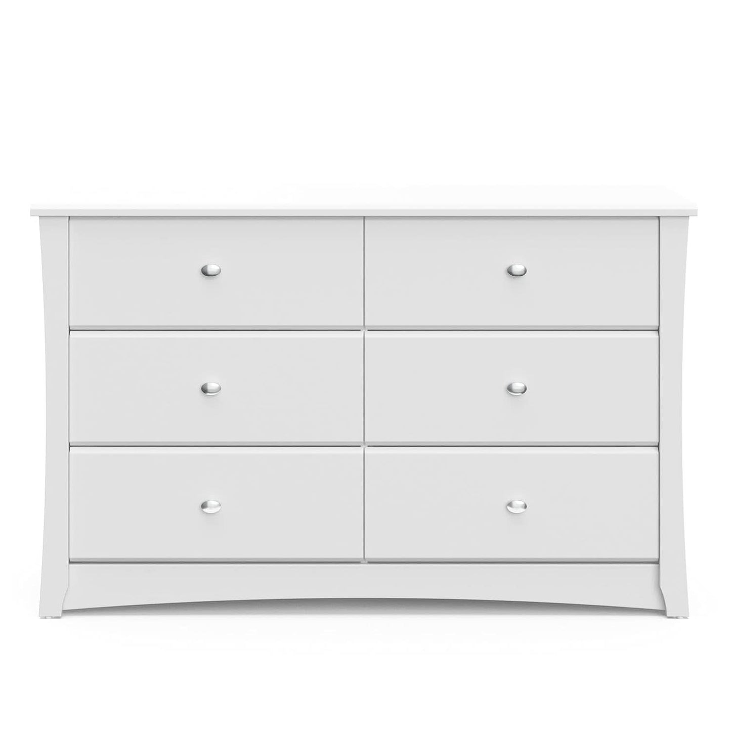 White Six Drawer Dresser for Kids With Safety Restraint Kit