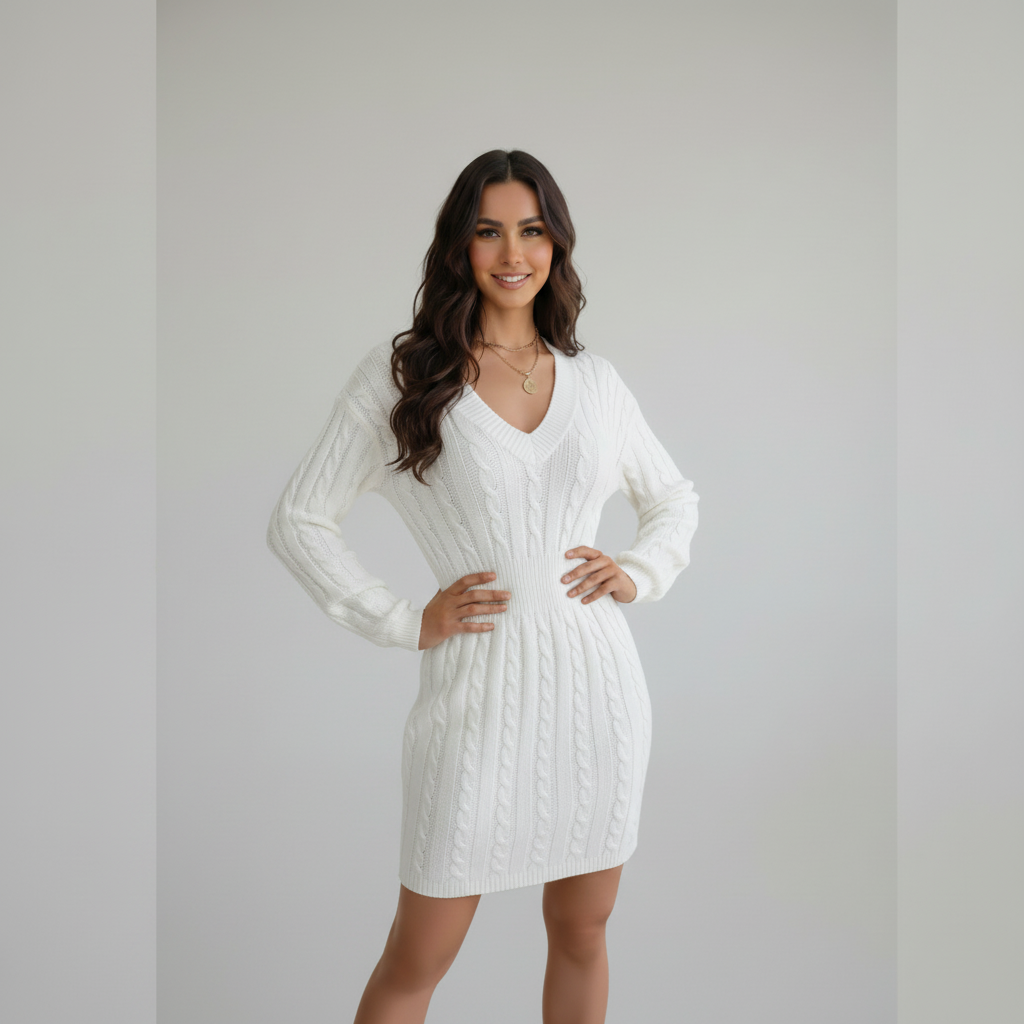 V-Neck Sheath Dress