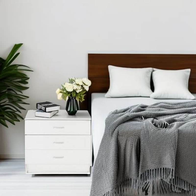 White 3 Drawer Dresser For Bedroom Modern Wooden Storage Chest