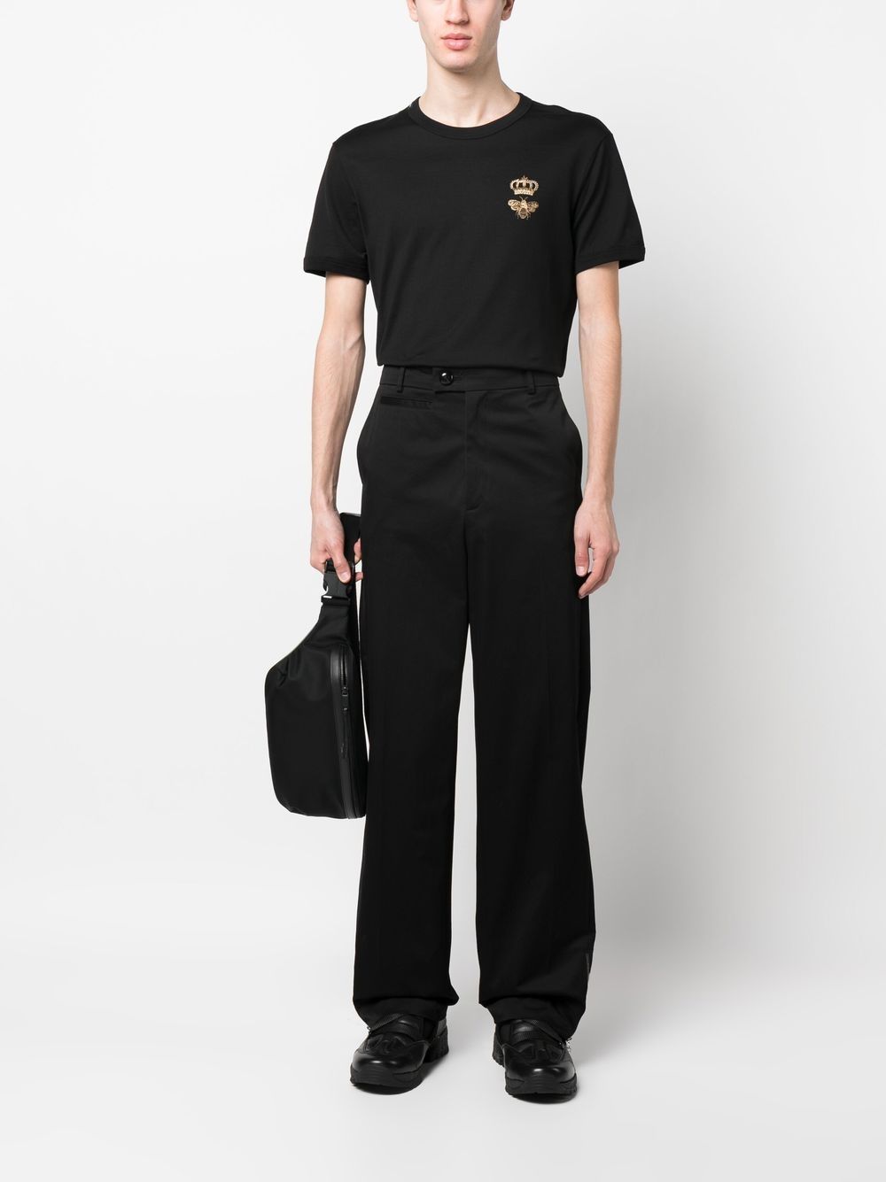 Dolce & Gabbana Men Cotton Jersey T-Shirt With Lurex Embroidery