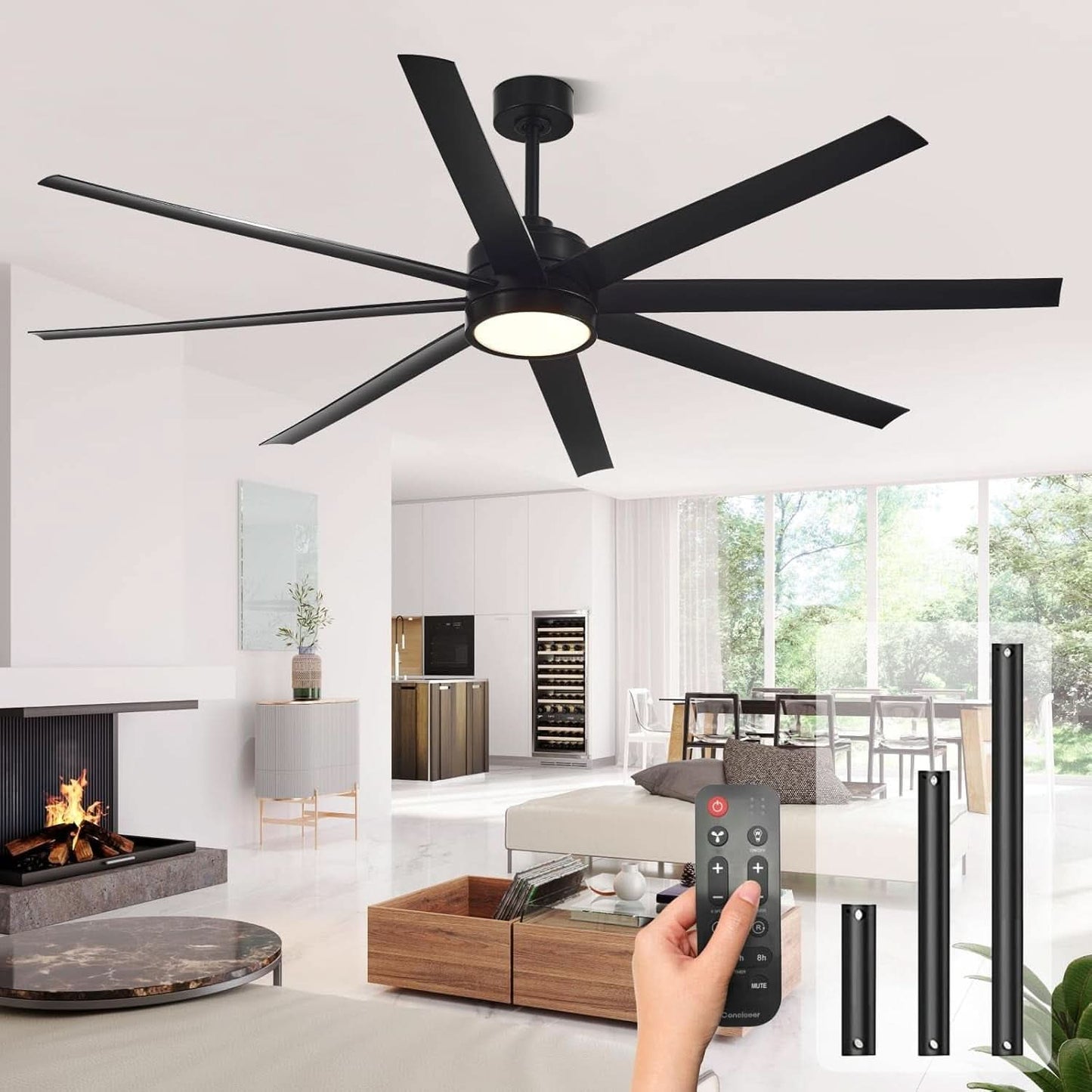 72 Inch Ceiling Fan DC Motor High Performance Quiet