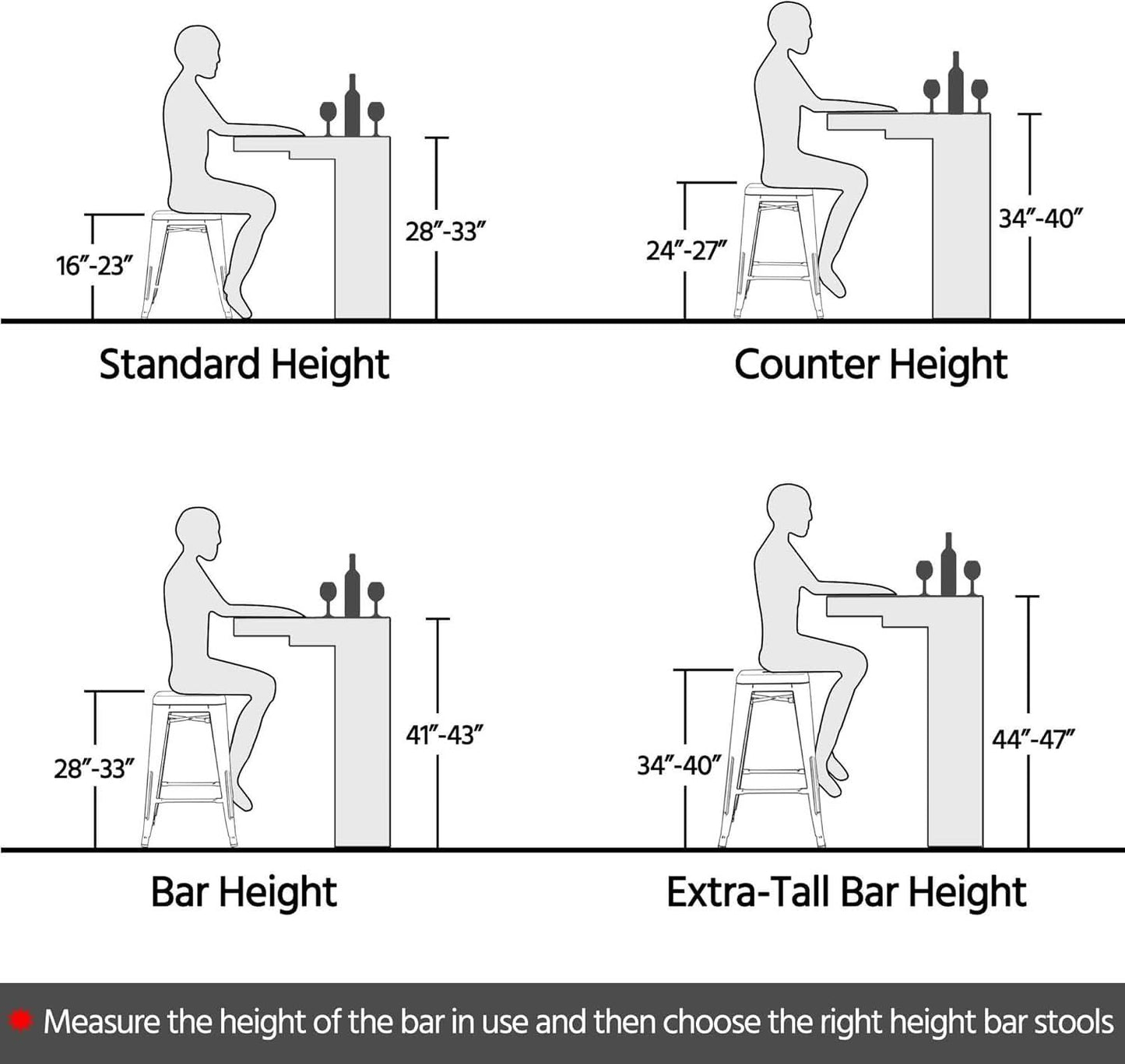 30 Inch Metal Bar Stools Stackable Indoor Outdoor Set Of 4