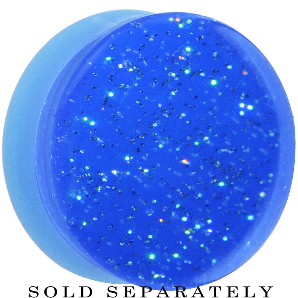 7/8 Blue Neon Glitter Saddle Plug