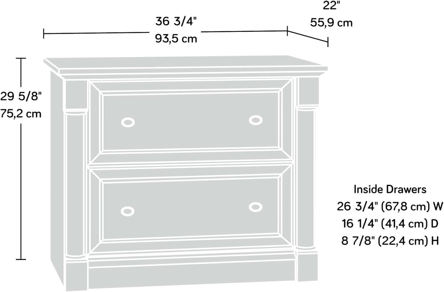 Palladia Lateral File Cabinet 36.81in L Select Cherry