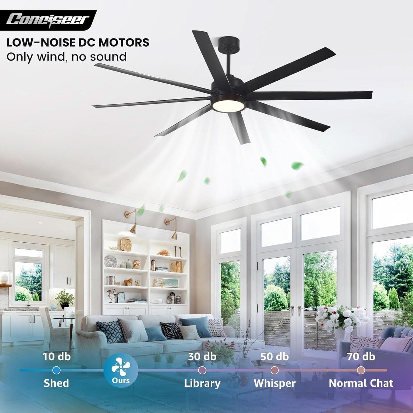 72 Inch Ceiling Fan DC Motor High Performance Quiet