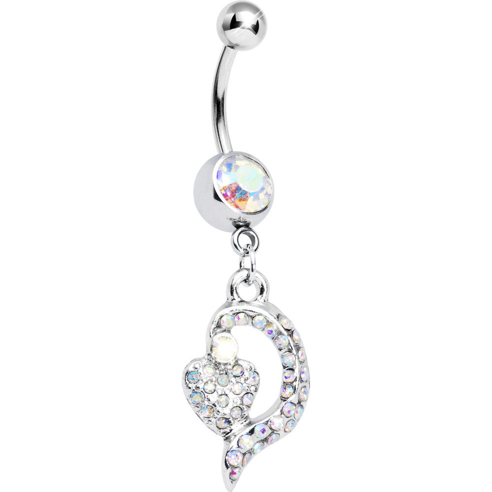 Aurora Gem Dynamic Heart Belly Ring