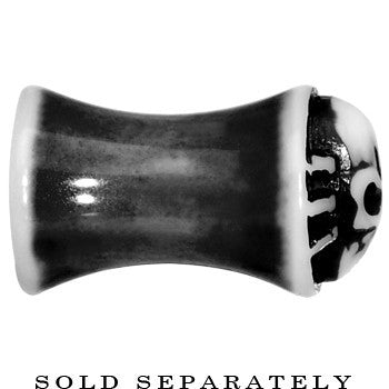 2G Black White Resin Skull Saddle Plug