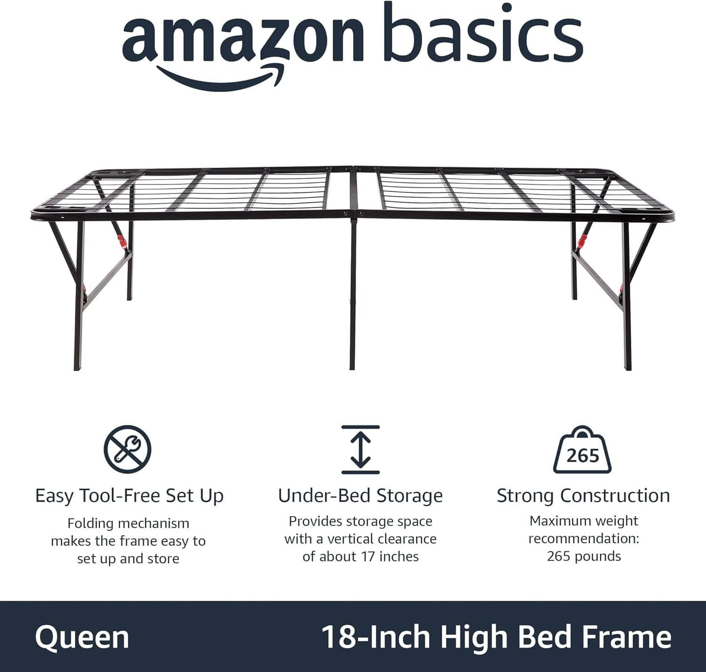 Sturdy Metal Queen Bed Frame With Built In Storage Platform