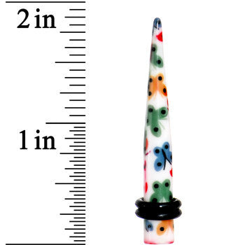 2G Multi Color Butterfly Acrylic Ear Taper
