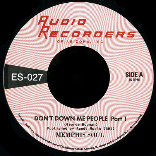 '- Don't Down Me People Pt 1/Pt 2 [7" Vinyl]