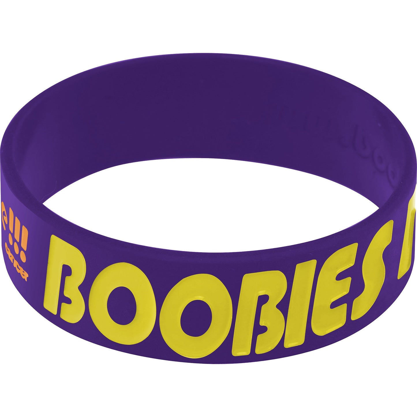 Puprle Yellow Boobies Rock Breast Cancer Bracelet