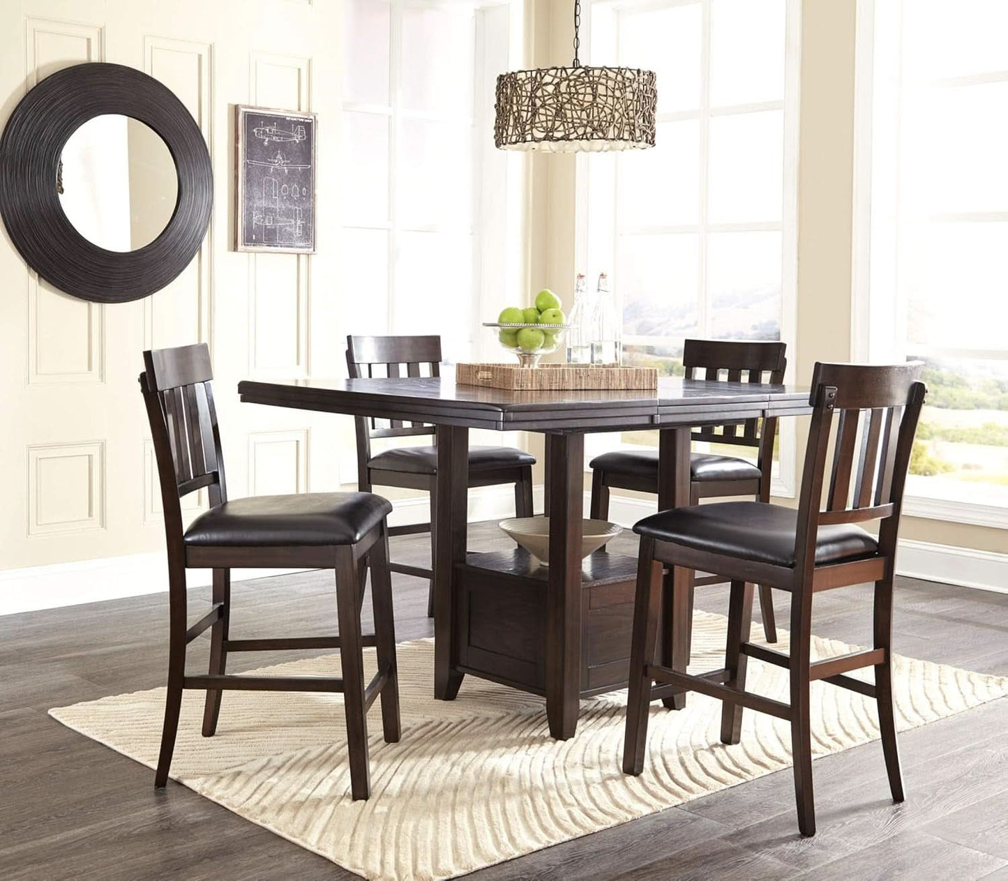 Haddigan 24 Inch Dark Brown Upholstered Bar Stool Set Of 2