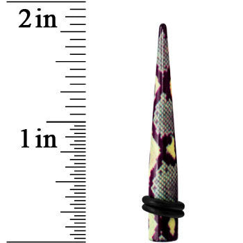 2G Green Snake Skin Acrylic Taper