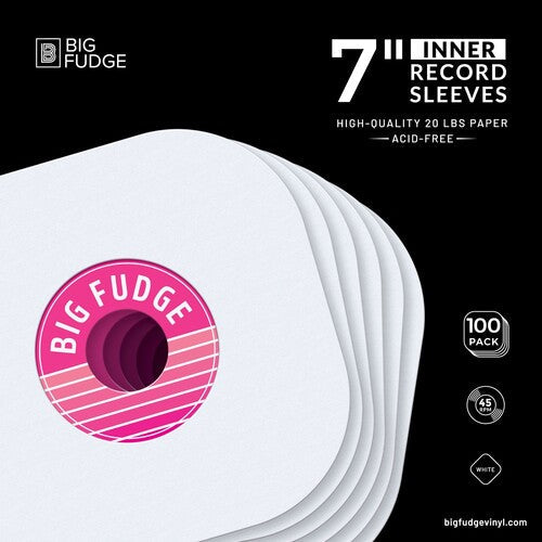 Big Fudge Bfis7x100us 7in Rnd Crn Inslv 100p Wht - Big Fudge Bfis7x100us 7in Rnd Crn Inslv 100p Wht - Bags/Sleeves