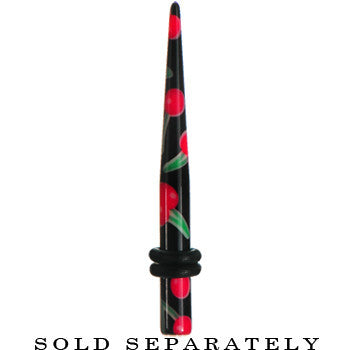 6G Black Acrylic Red Cherry Logo Taper