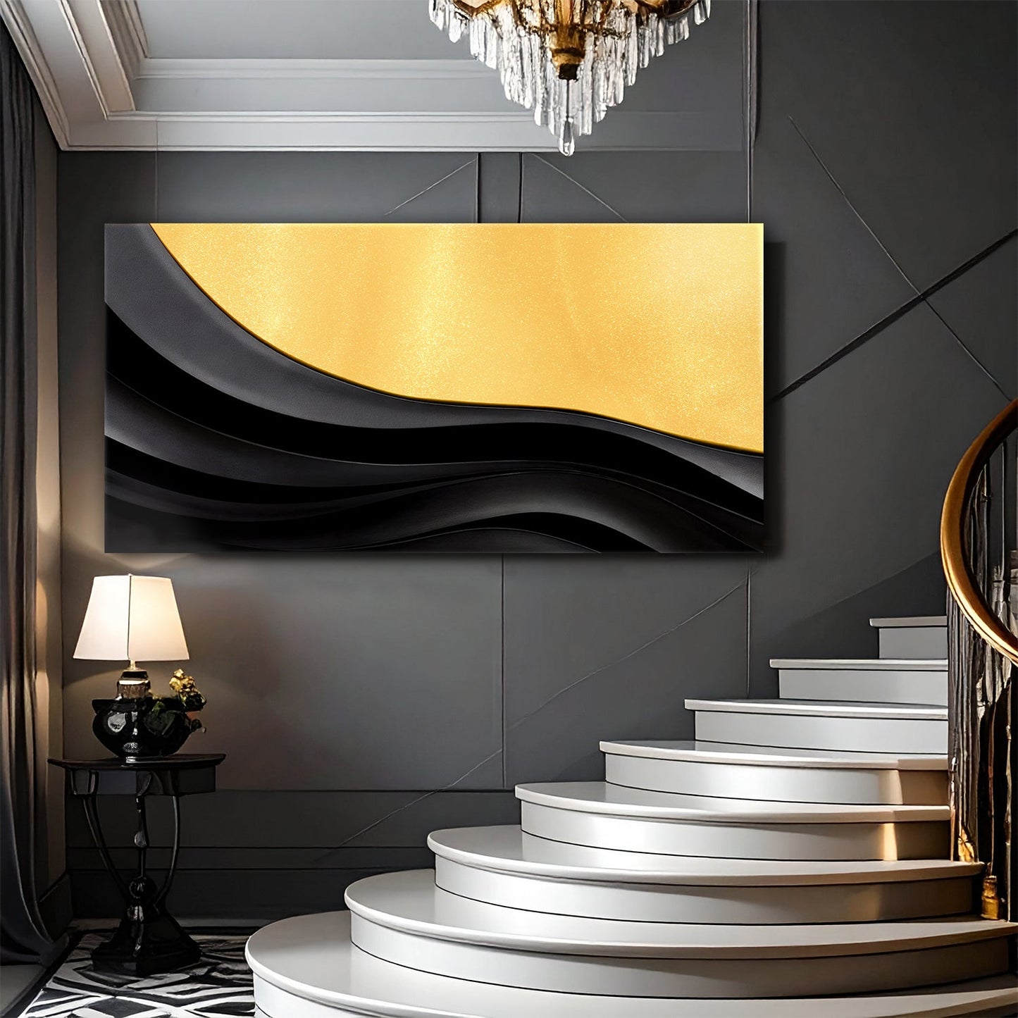 Black And Gold Minimalist Abstract VIII