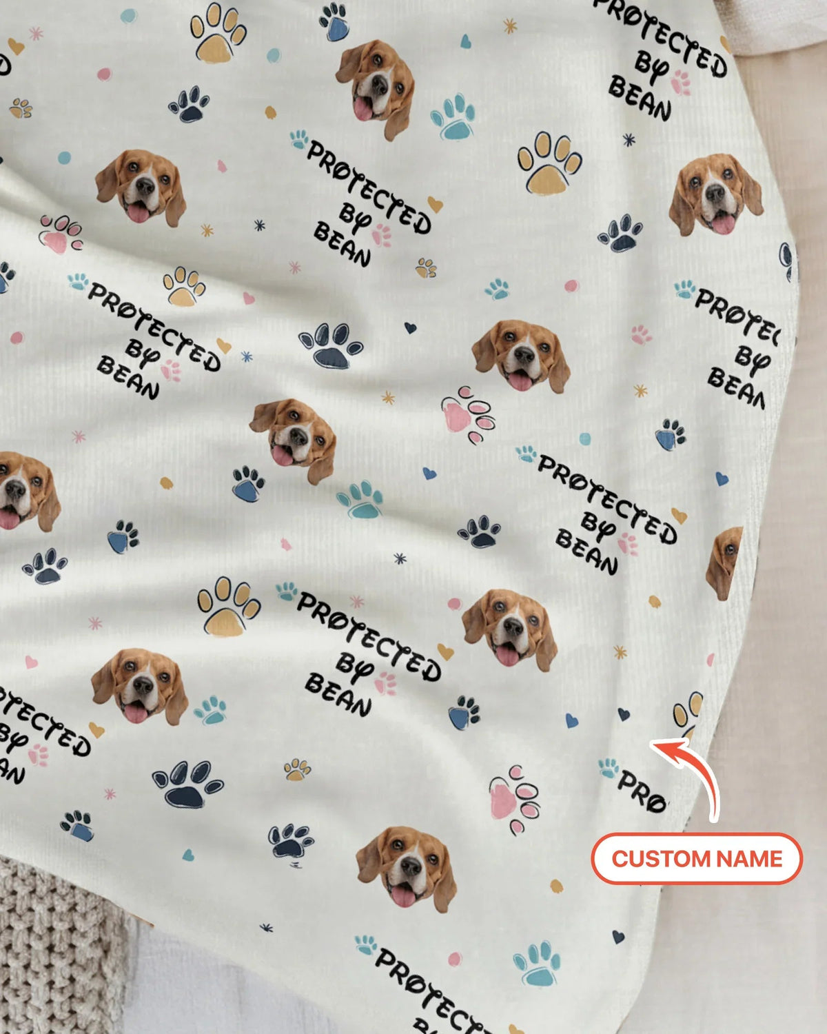 Custom Dog Pattern Blanket