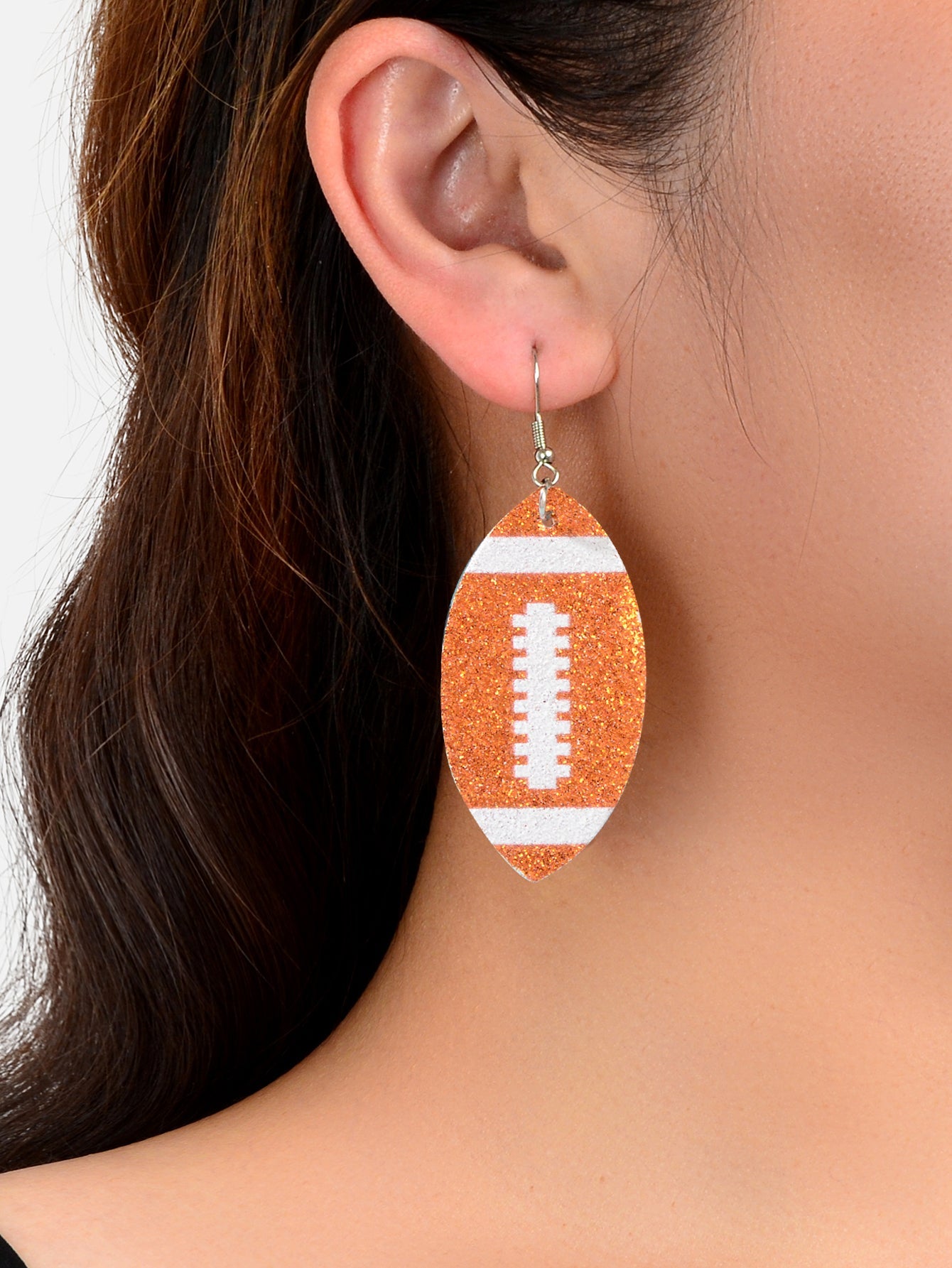 Cool Pu Leather Footy Earrings Girls Team Gift Rugby Football AFL