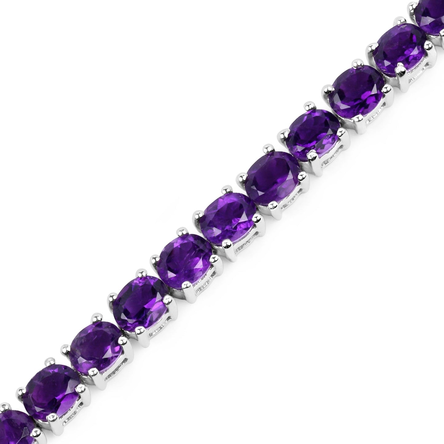 12.58 Carat Genuine Amethyst .925 Sterling Silver Bracelet