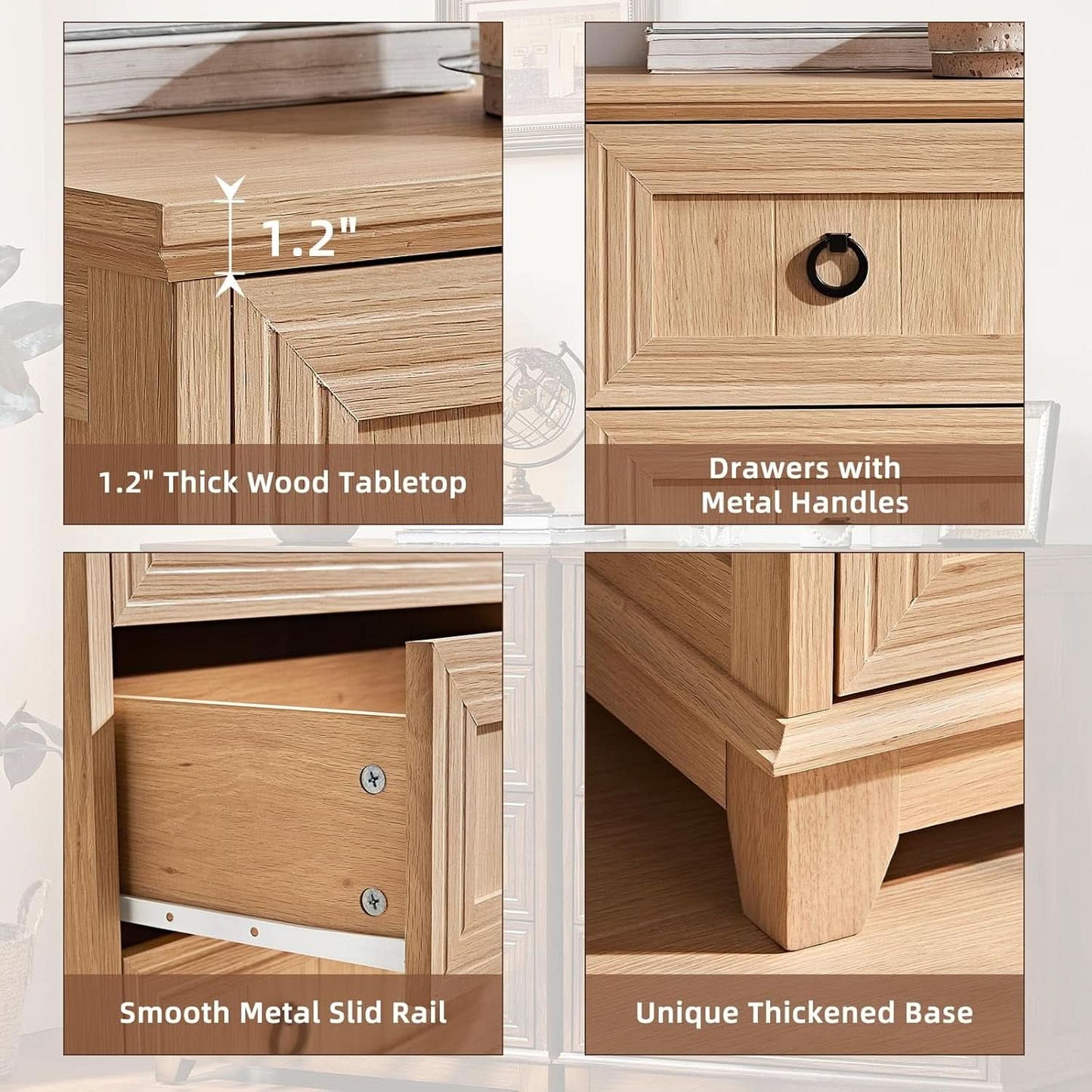 Farmhouse Style 5 Drawer Dresser 42 Inch Tall Rustic Finish