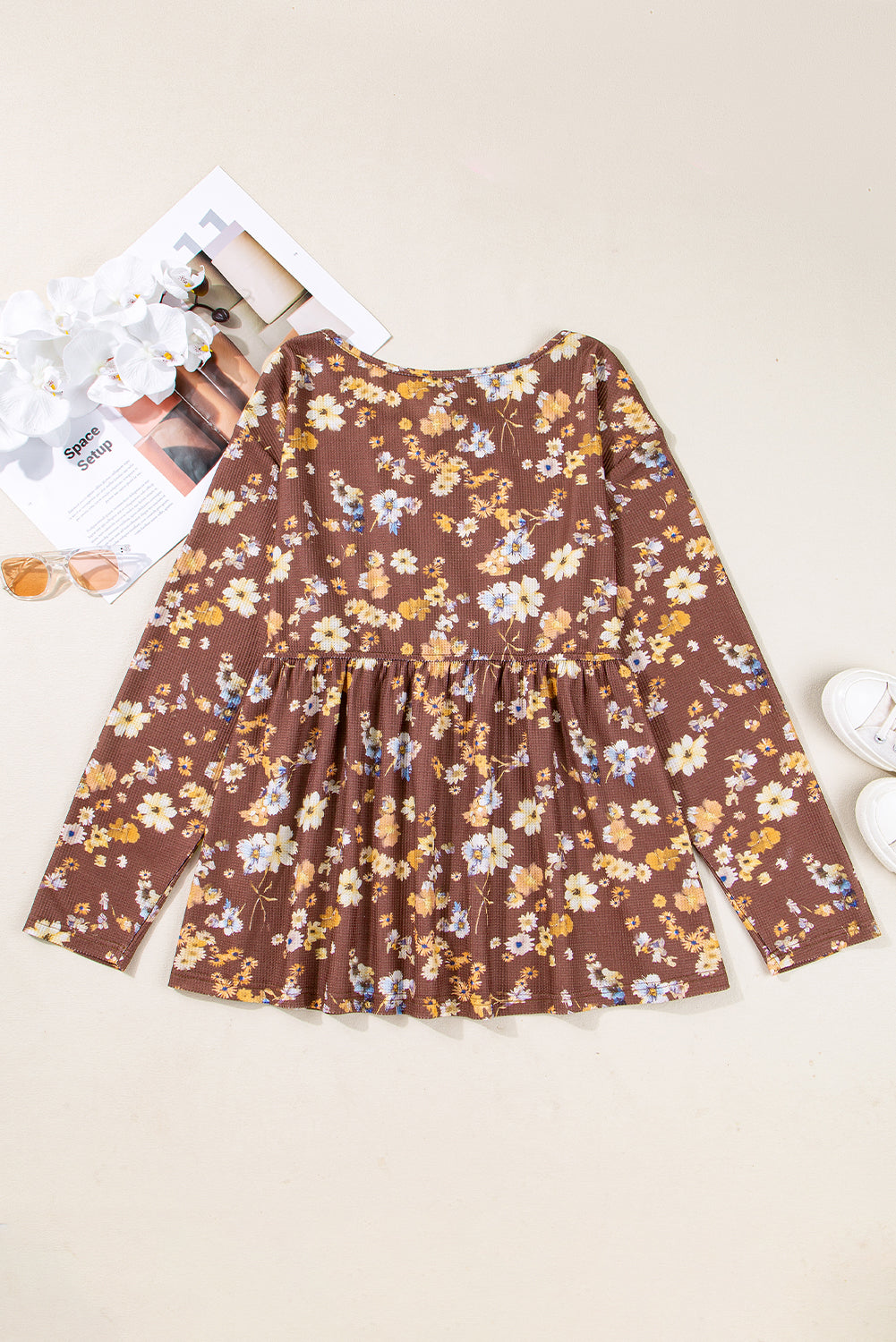 Skye Sleeve Babydoll Blouse Long Sleeve PLUS Top