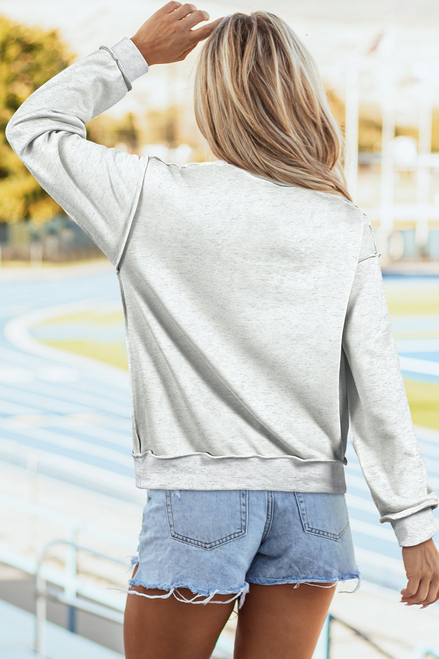 Abigail Shoulder Reversible Mock Sweatshirt