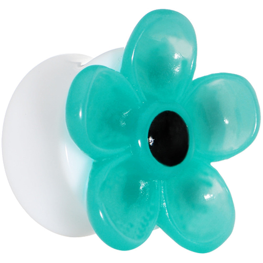 18mm Acrylic Aqua Flower Saddle Plug
