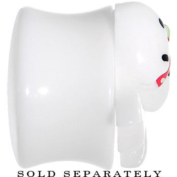5/8 White Acrylic Berry Polka Dot Bow Saddle Plug