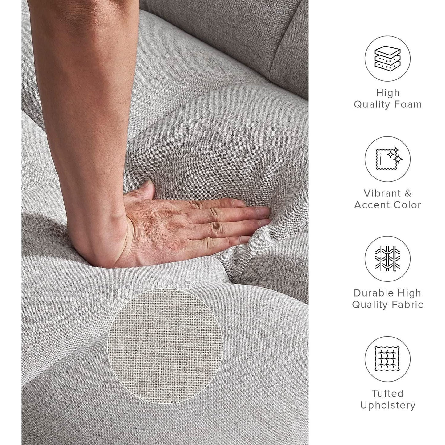 Gray Fabric Twin Futon Sofa Bed With Arms For Small Rooms