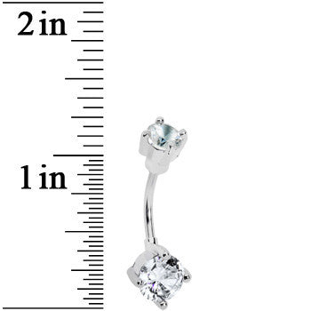 Crystalline Gem Double Round Tip Belly Ring