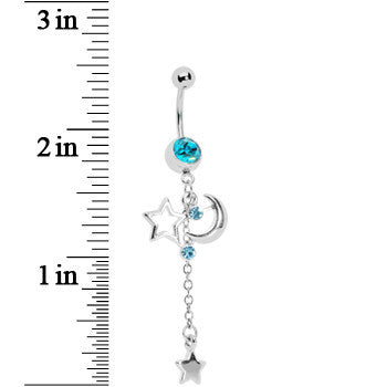 Celestial Skies Blue Gem Belly Ring