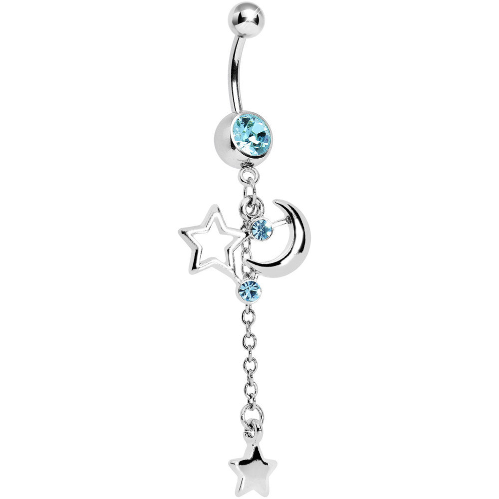 Celestial Skies Blue Gem Belly Ring