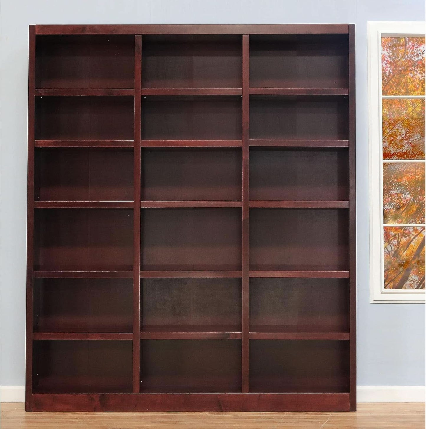 Traditional Oak Bookcase 84 Inch Tall With 18 Shelves