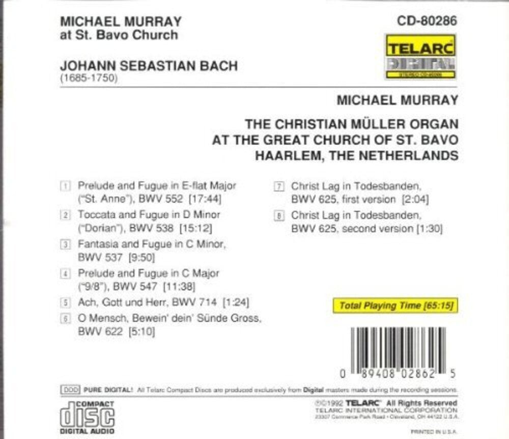 MICHAEL MURRAY - Bach At St. Bravo's [CD]