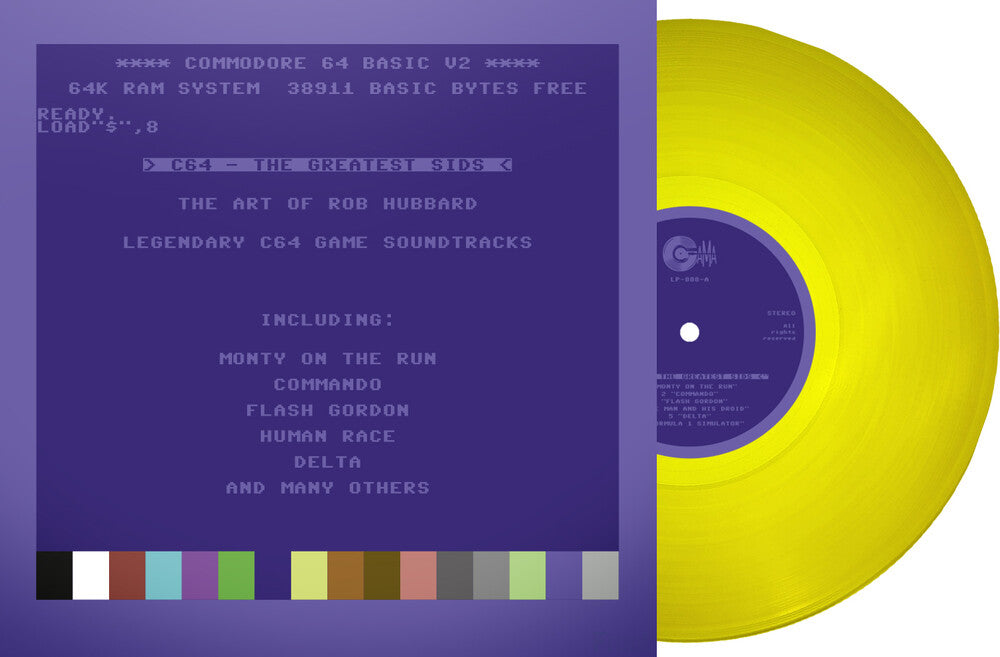 Rob Hubbard  (Colv) (Ltd) (Ylw) (Fra) - C64 Greatest Sids: Art Of Rob Hubbard - Yellow [LP] Vinyl Record