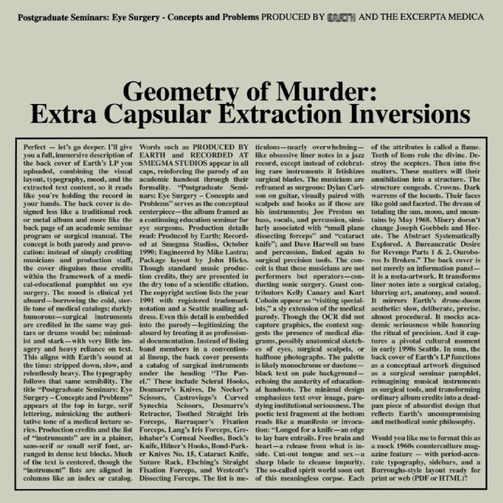 Pre-Order: Earth X Black Noi$E - Geometry Of Murder: Extra Capsular Extraction [LP]