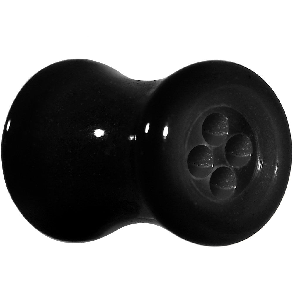 2G Acrylic Black Button Saddle Plug
