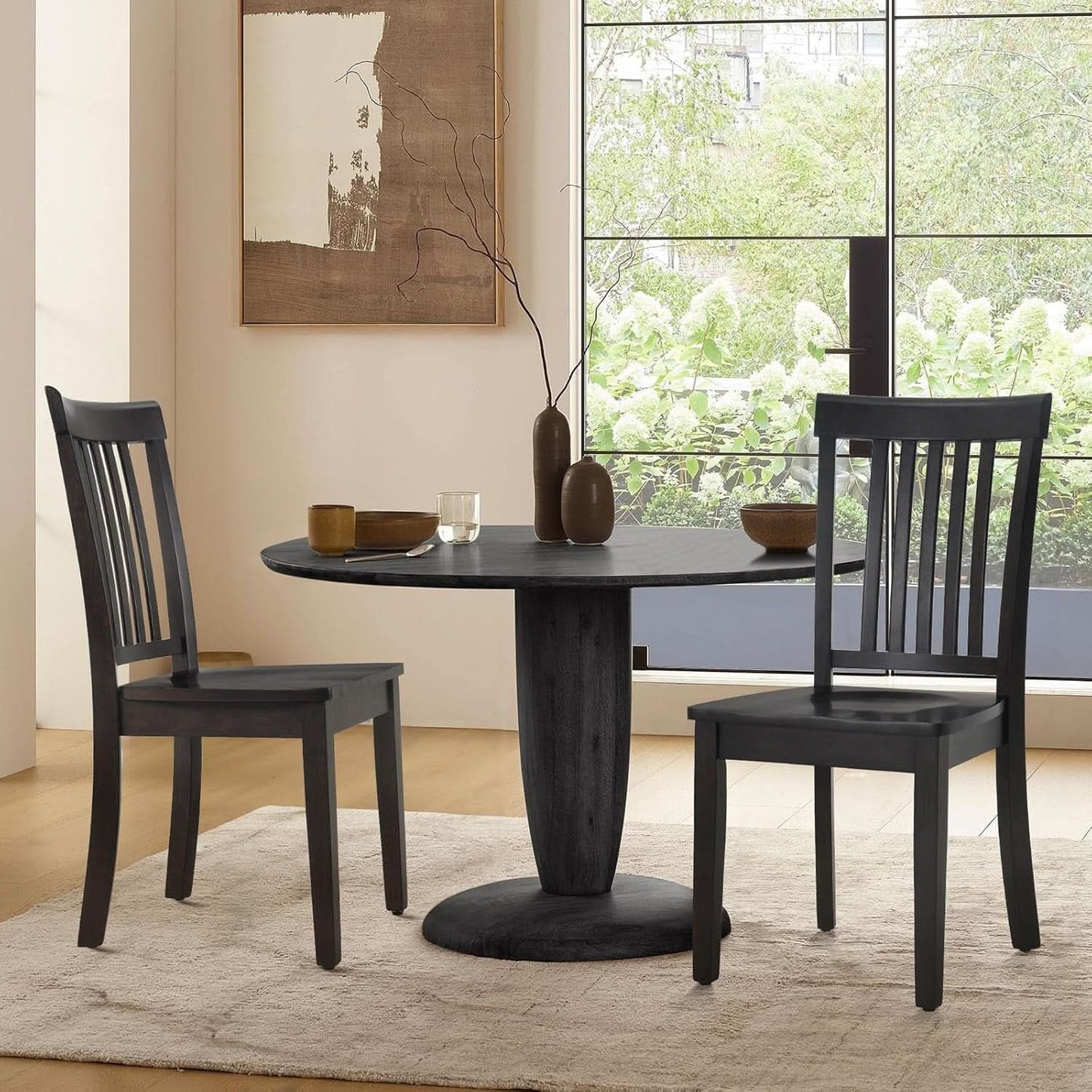 Wooden Windsor Dining Chairs Set Of 6 Dark Brown With Spindle Back