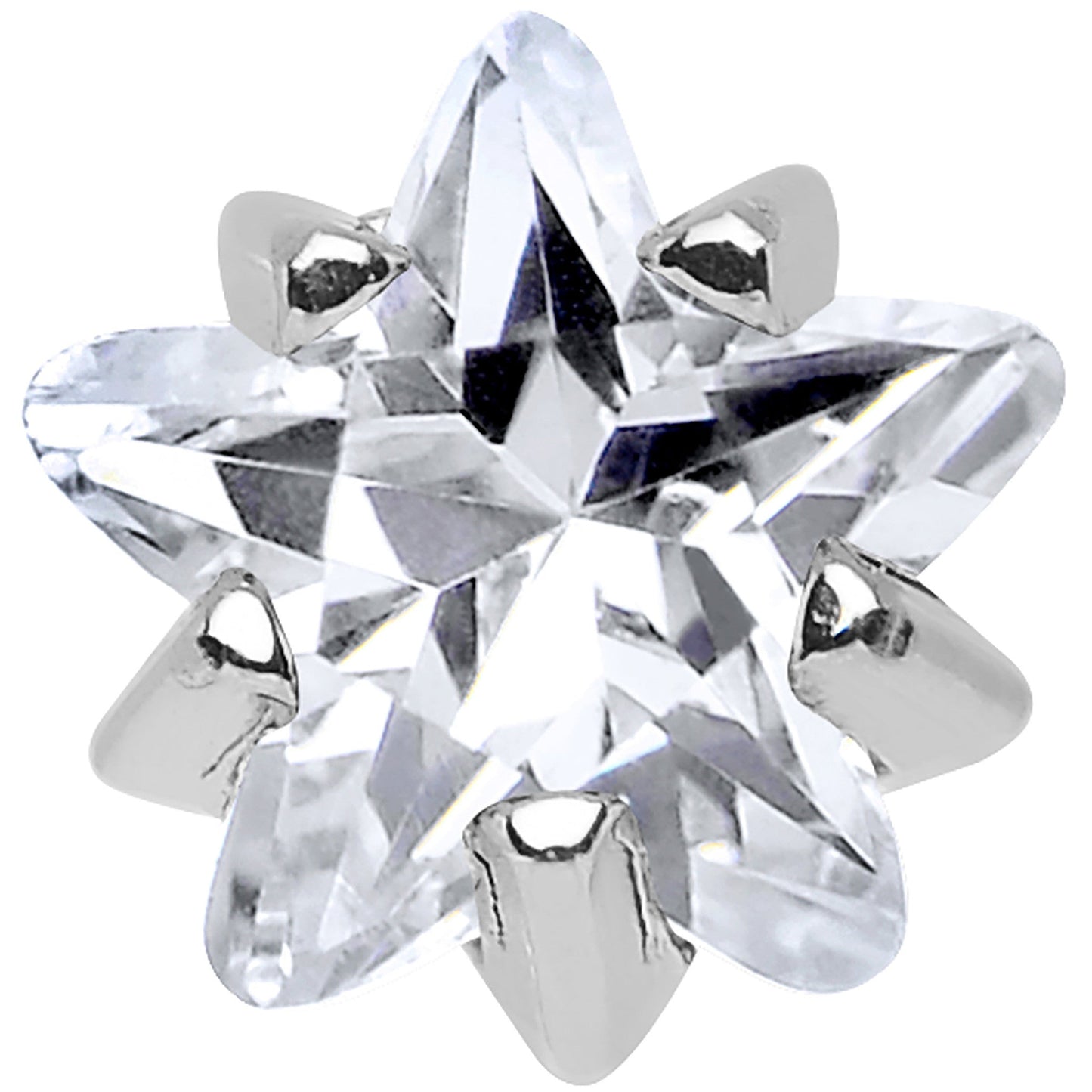 4mm Crystalline Cubic Zirconia Star Cartilage Tragus Earring