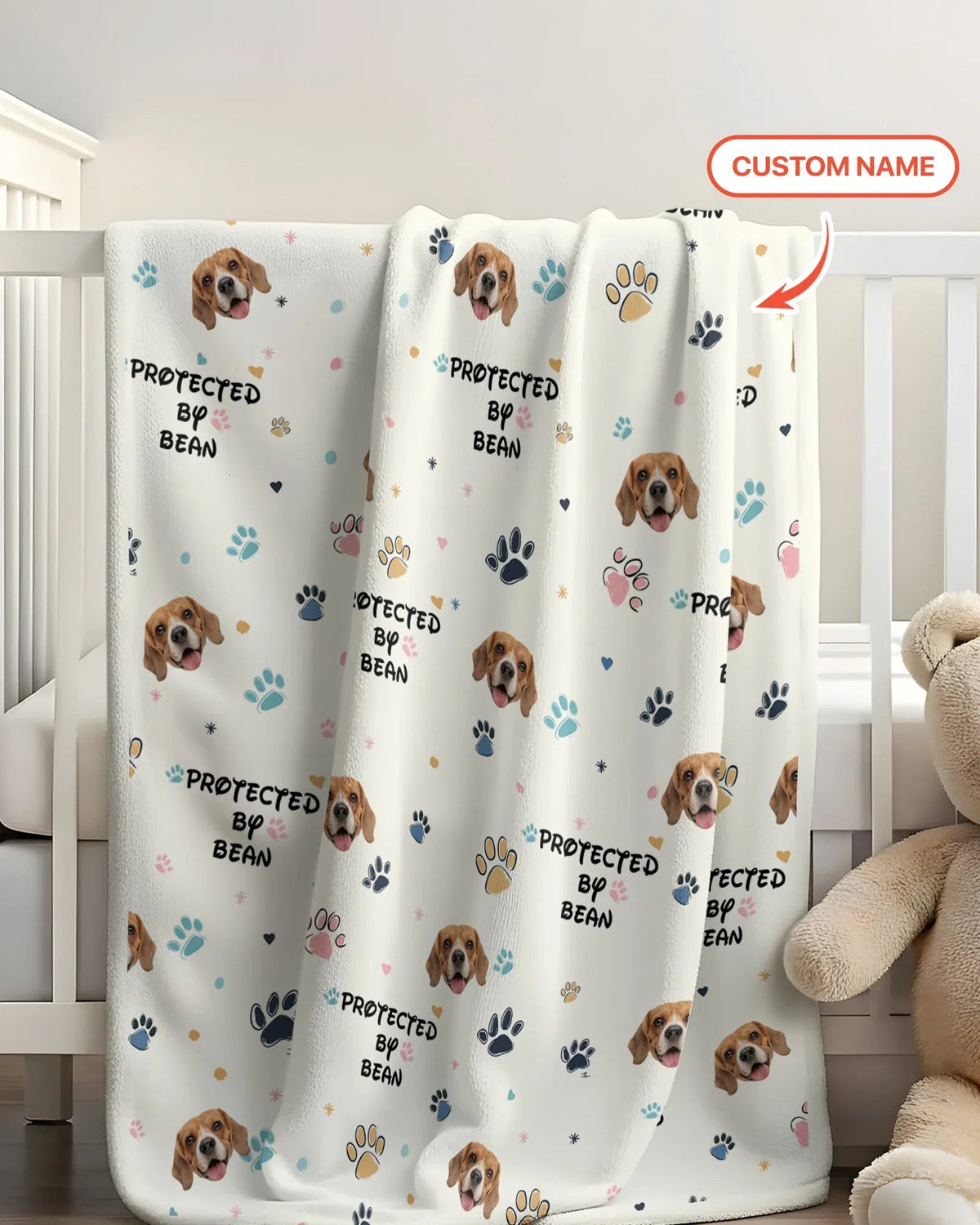 Custom Dog Pattern Blanket