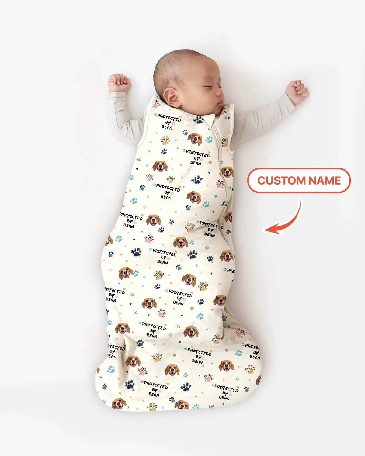 Custom Dog Photo Pattern Protected By Sleep Bag