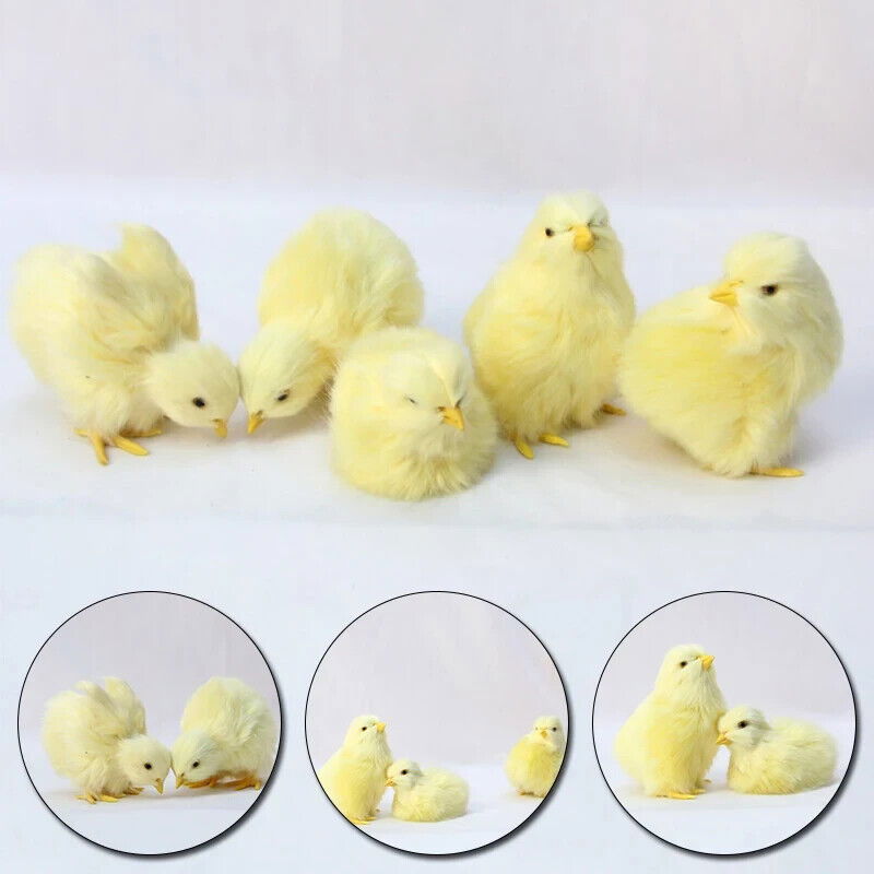4 PCs Set Realistic Baby Chicks Figurines, Farm Chickens Figurine, Miniature Toy