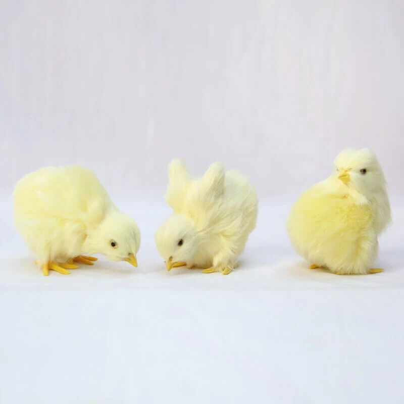 4 PCs Set Realistic Baby Chicks Figurines, Farm Chickens Figurine, Miniature Toy