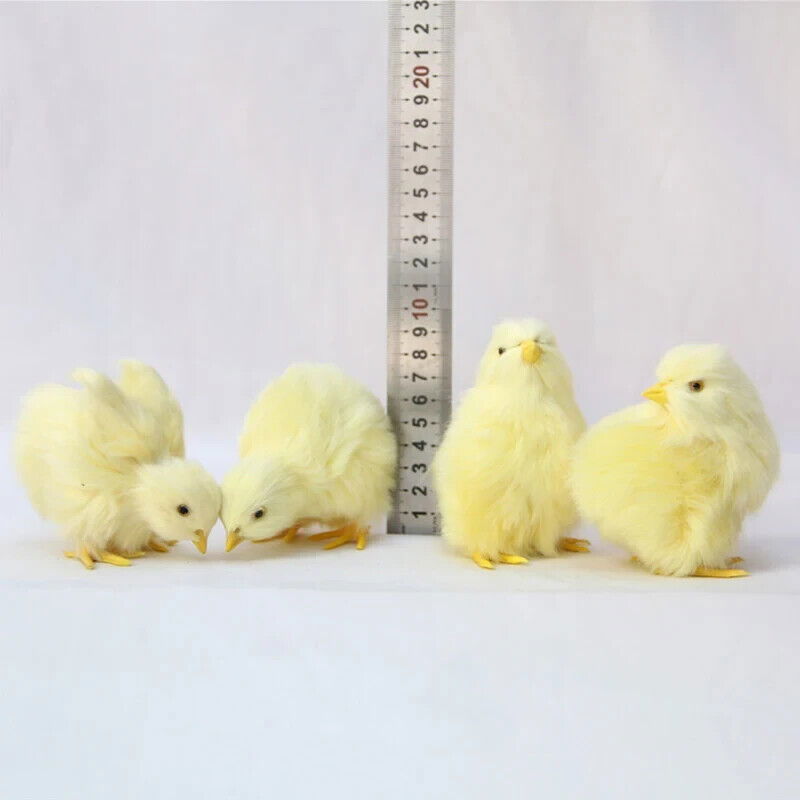 4 PCs Set Realistic Baby Chicks Figurines, Farm Chickens Figurine, Miniature Toy
