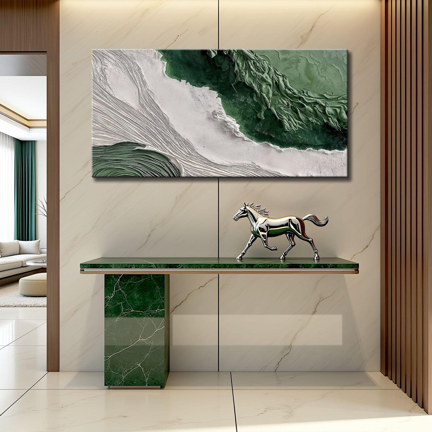 Green Rivers Abstract Wall Art II